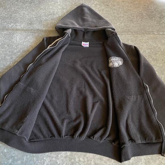 Vintage Mammoth Hoodie Sweatshirt Large Black Mountain Ski Snow Snowboard 90s - Picture 5 of 10